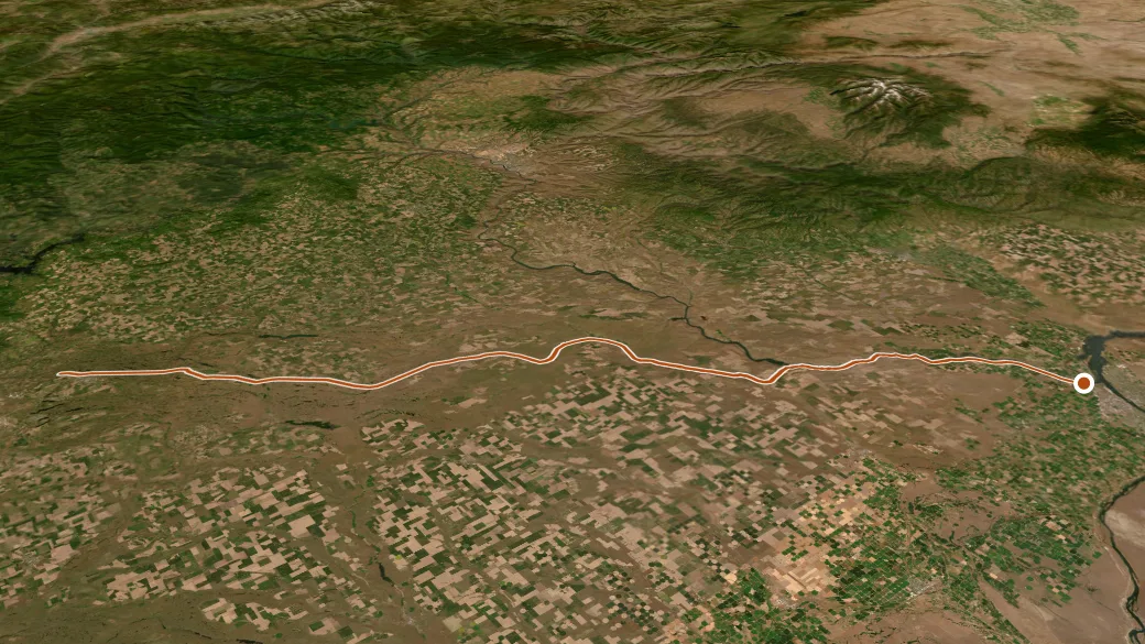 3-D terrain view of Columbia Plateau State Park Trail
