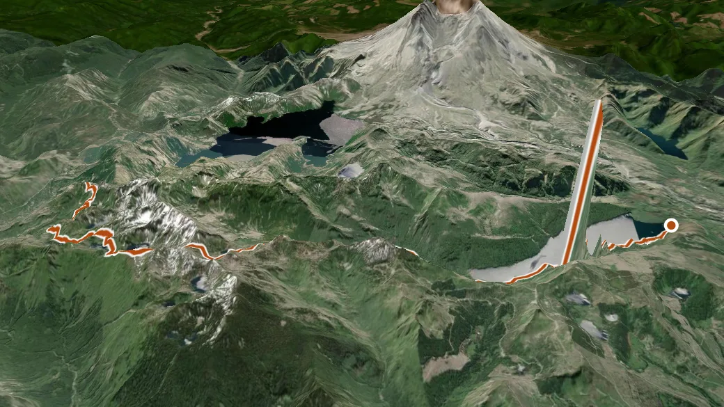 3-D terrain view of Lakes