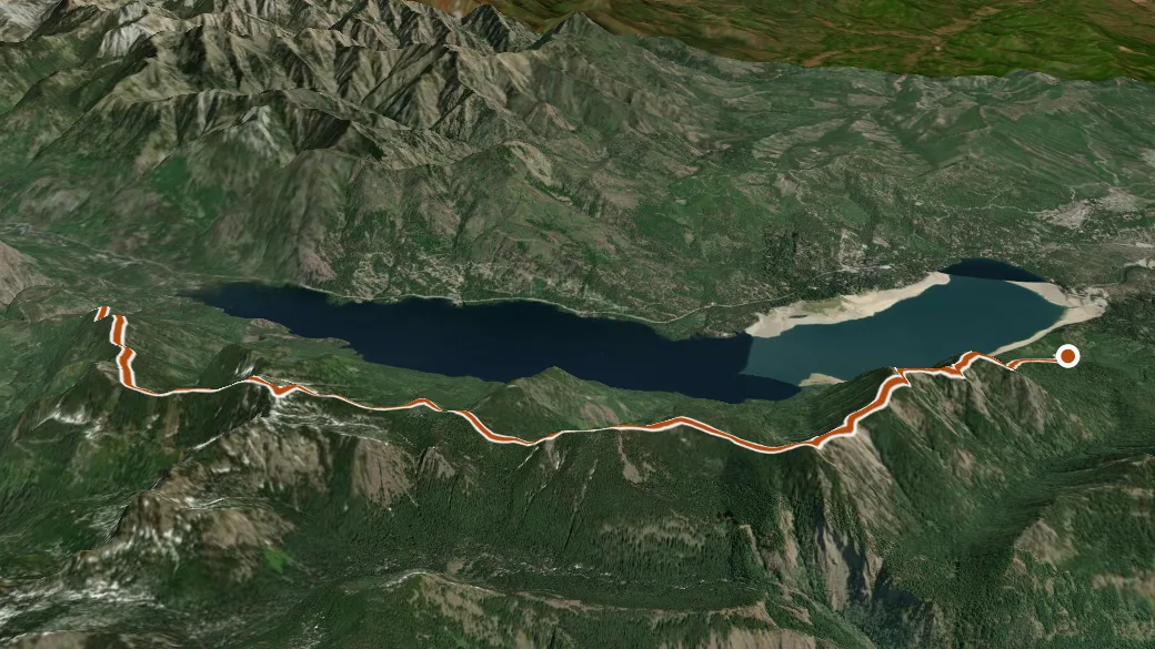 3-D terrain view of Domerie Peak