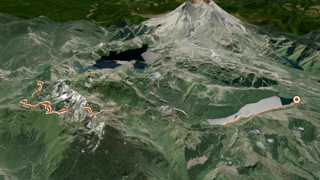 3-D terrain view of Lakes