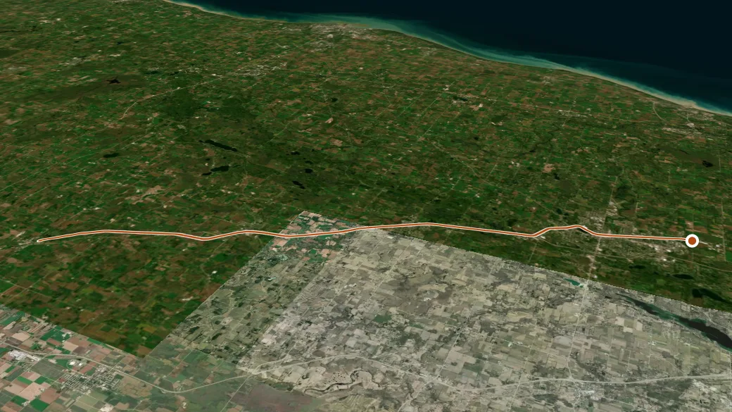 3-D terrain view of Eisenbahn State Trail