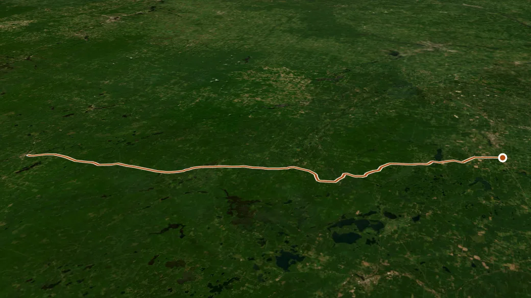 3-D terrain view of Tuscobia State Trail