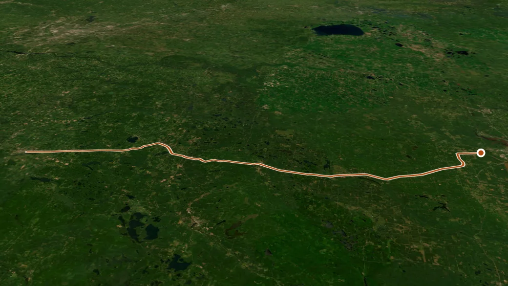 3-D terrain view of Wild Rivers State Trail