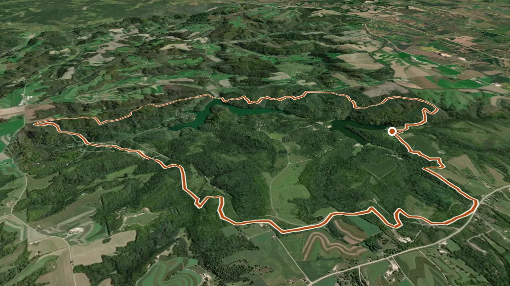 3-D terrain view of Driftless Horse Trail