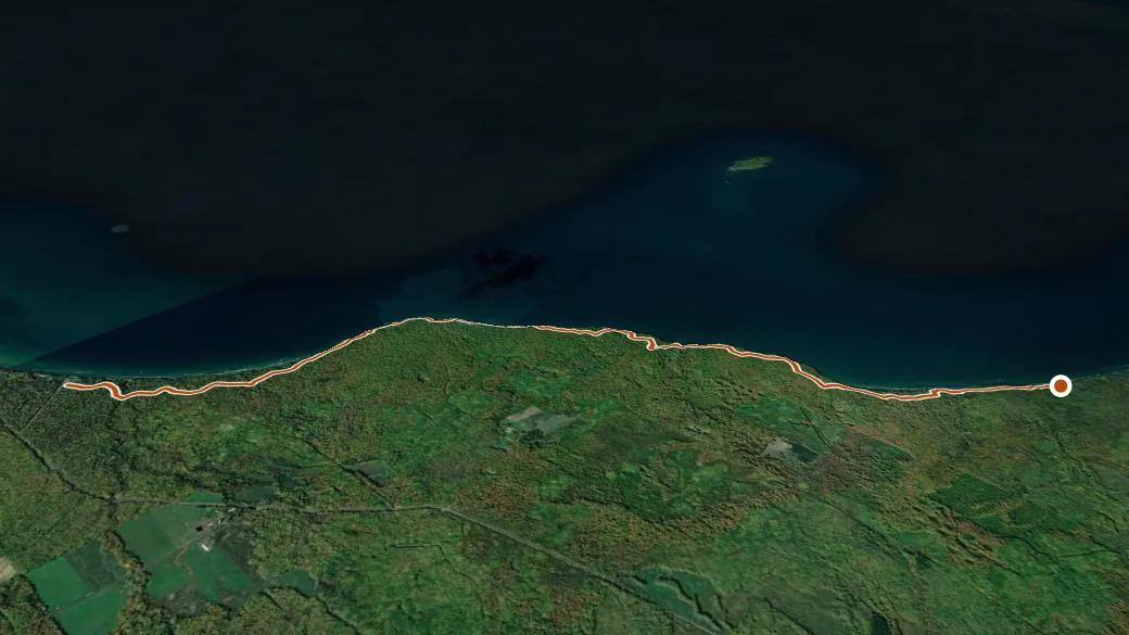 3-D terrain view of Lakeshore Trail