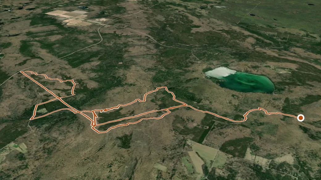 3-D terrain view of Boulder Lake Mtb Trail