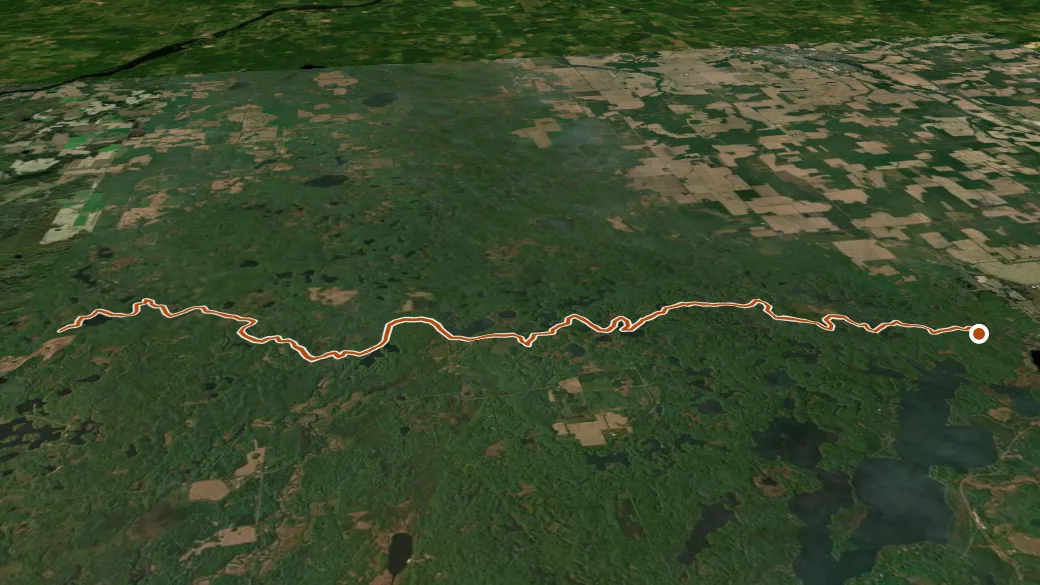 3-D terrain view of Ice Age National Scenic Trail