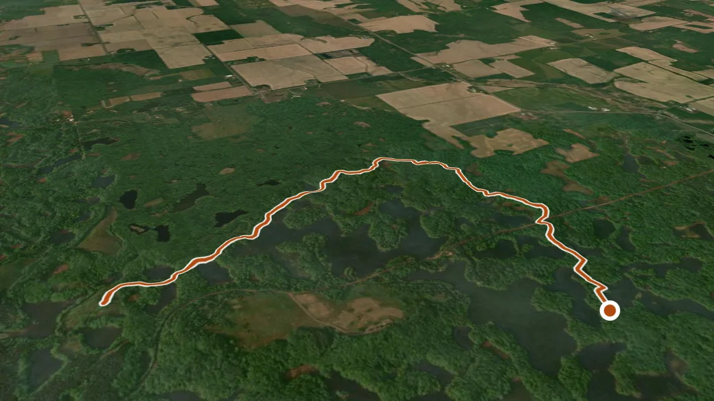 3-D terrain view of Cahow Trail Loop