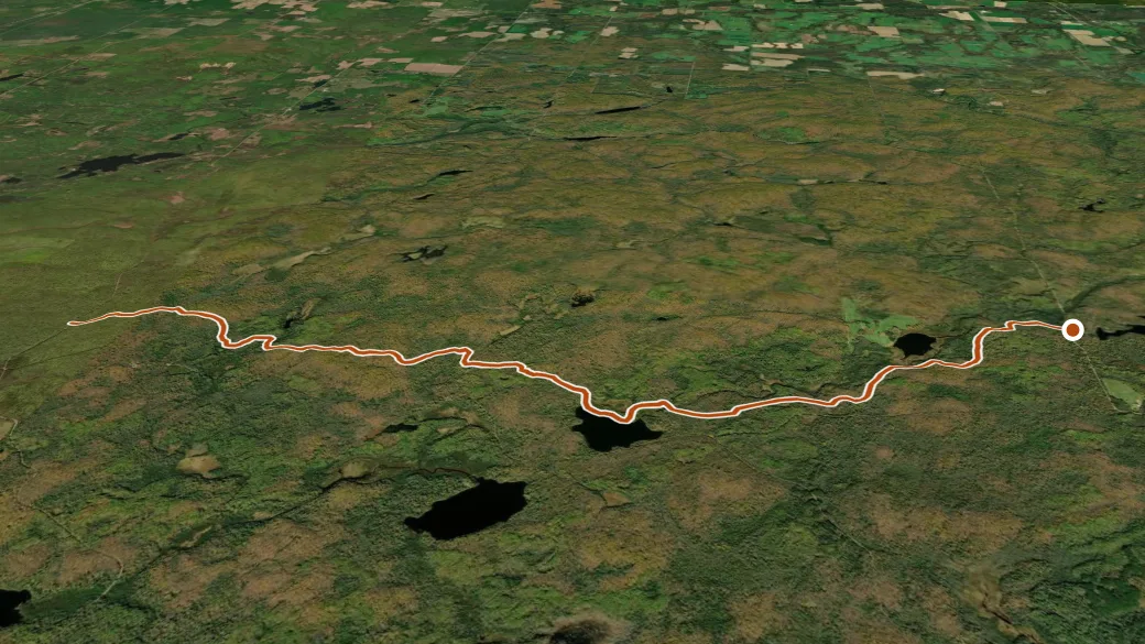 3-D terrain view of North Country National 383-187