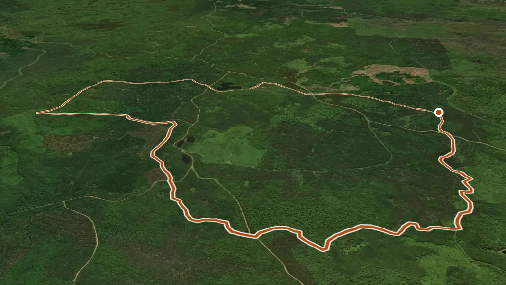 3-D terrain view of Horseshoe Lake