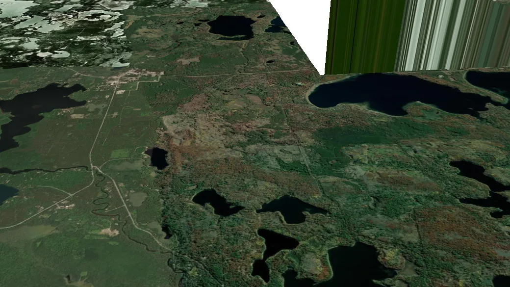 3-D terrain view of Vilas County Snowmobile