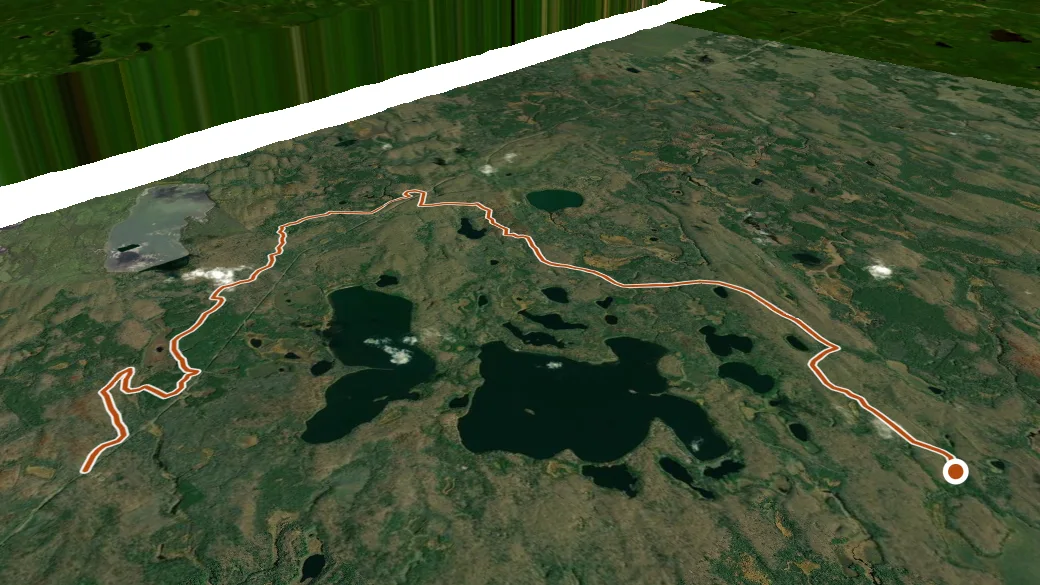3-D terrain view of Forest County Snowmobile