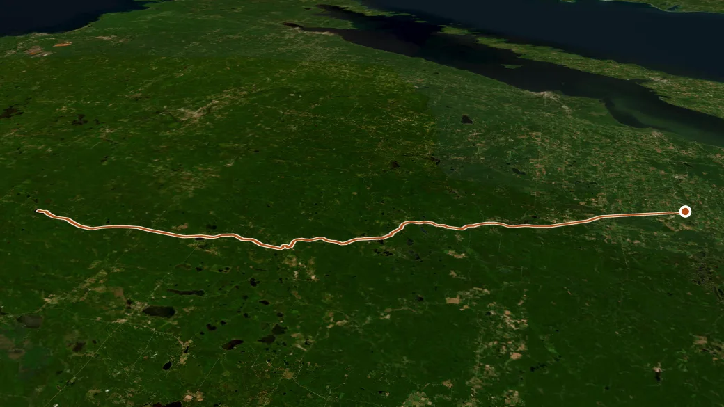 3-D terrain view of Nicolet State Trail
