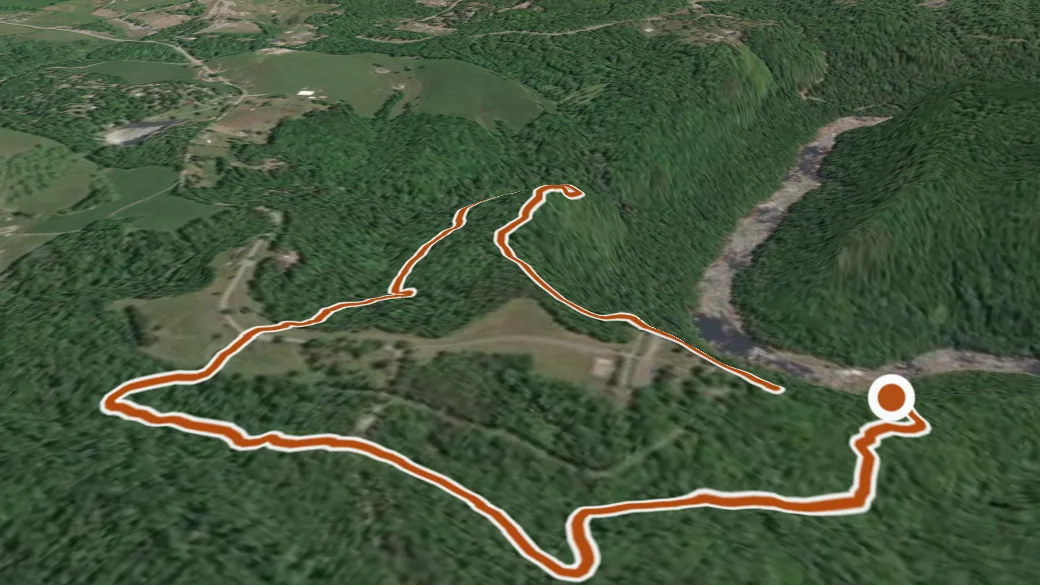 3-D terrain view of Patterson Trail