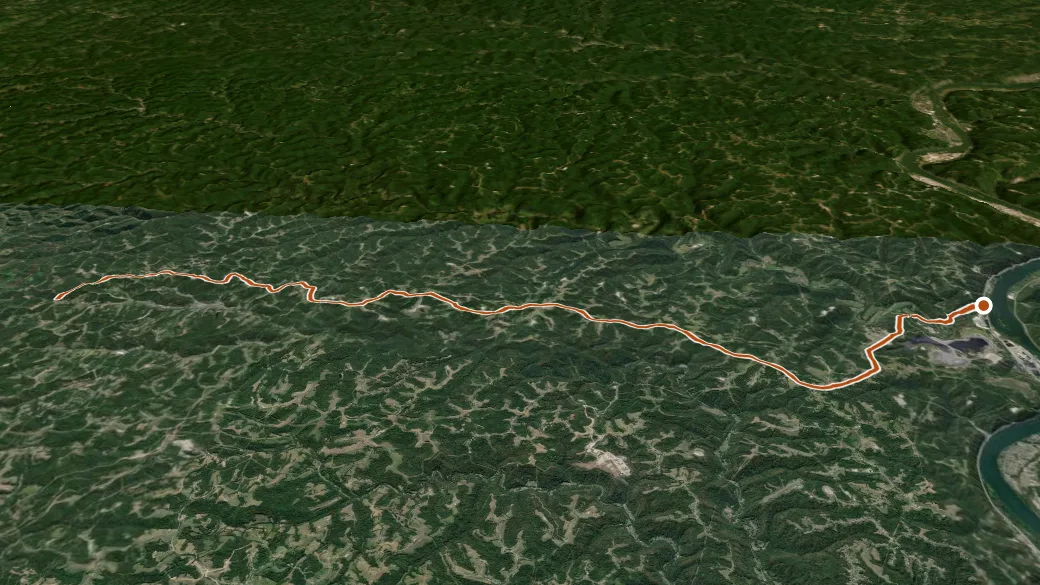 3-D terrain view of Warrior Trail