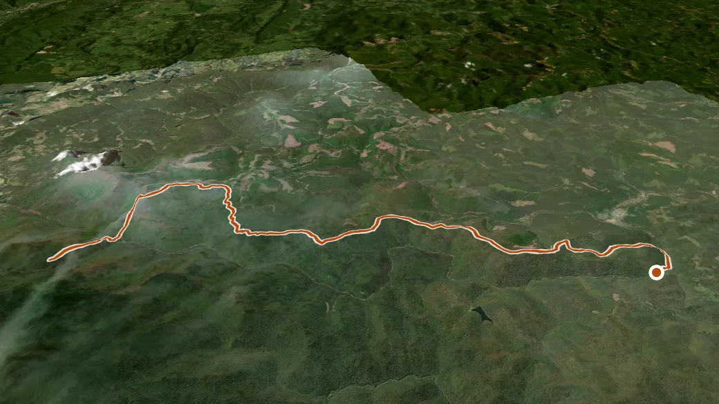 3-D terrain view of Fork Mountain Trail