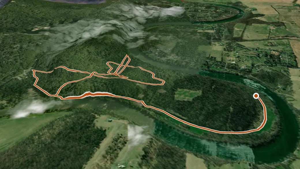 3-D terrain view of Shannondale Springs Trail - West