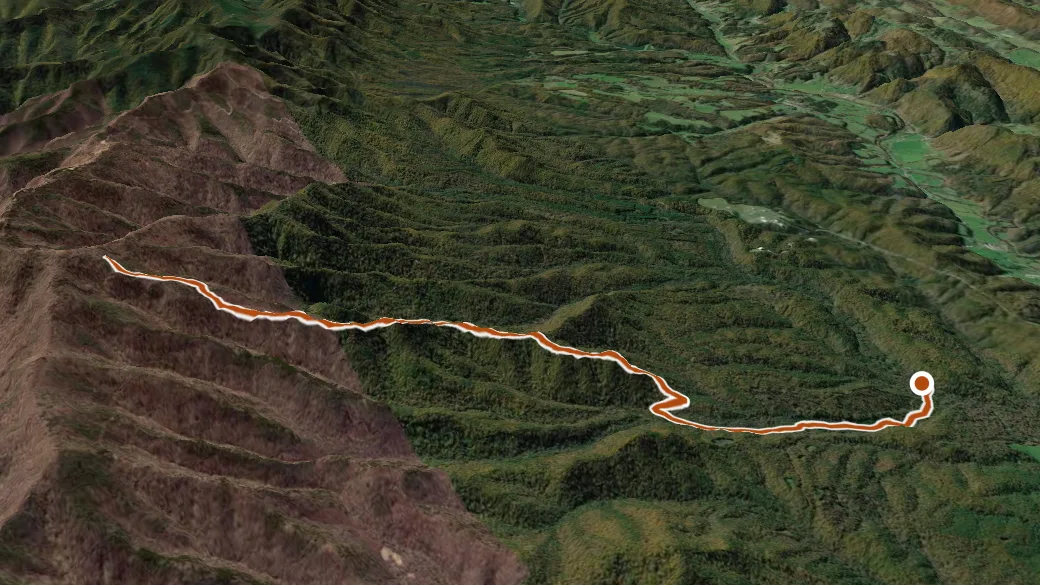 3-D terrain view of Sugar Run