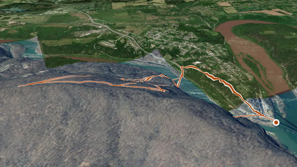3-D terrain view of Appalachian National Scenic Trail