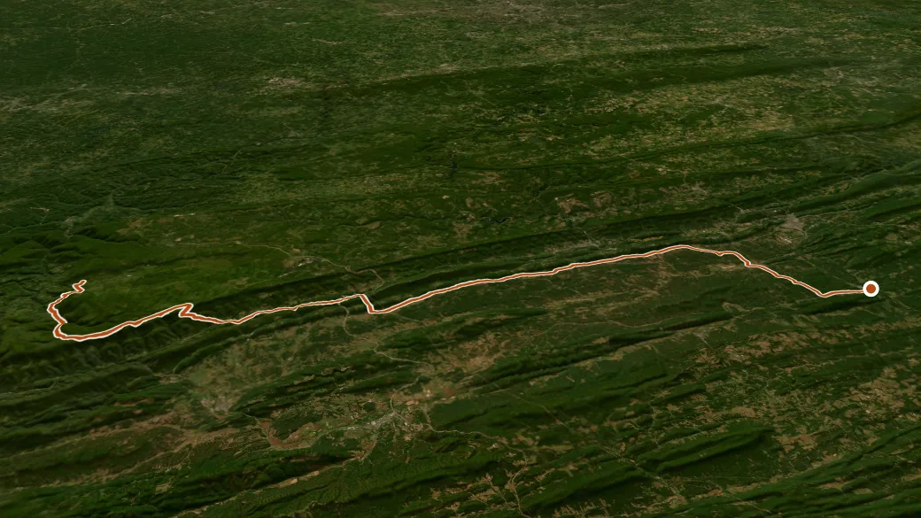 3-D terrain view of American Discovery Trail