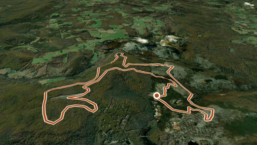 3-D terrain view of Race Loop Trail