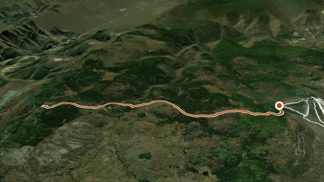3-D terrain view of Blackbird Knob Trail