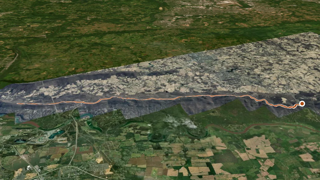 3-D terrain view of Appalachian Trail