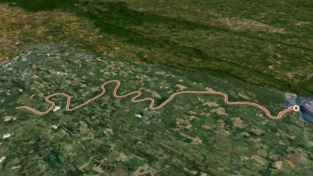 3-D terrain view of Chesapeake and Ohio Canal Trail