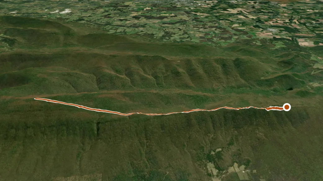3-D terrain view of Mill Mountain Trail