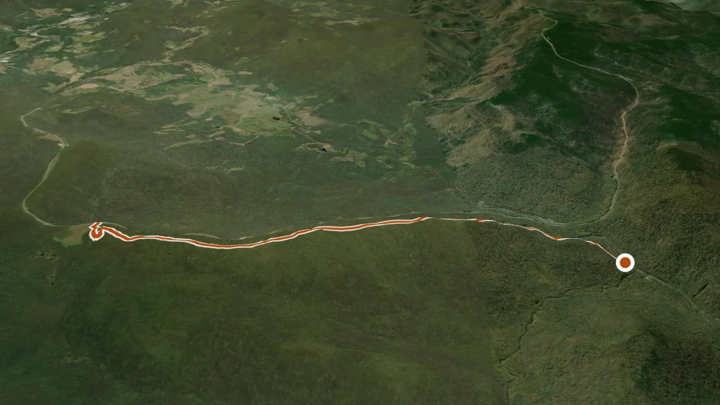 3-D terrain view of Tea Creek Mountain Trail (452)
