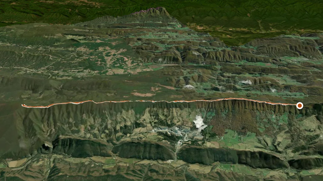 3-D terrain view of North Fork Mountain Trail