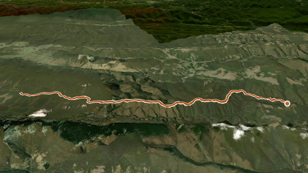 3-D terrain view of Allegheny Mountain Trail