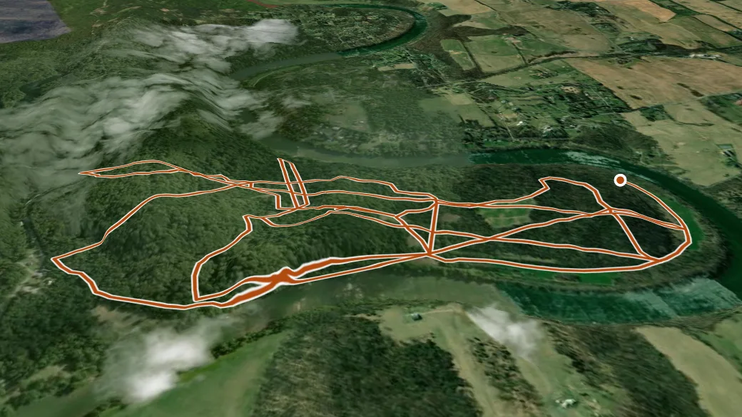 3-D terrain view of Shannondale Springs Trail - West