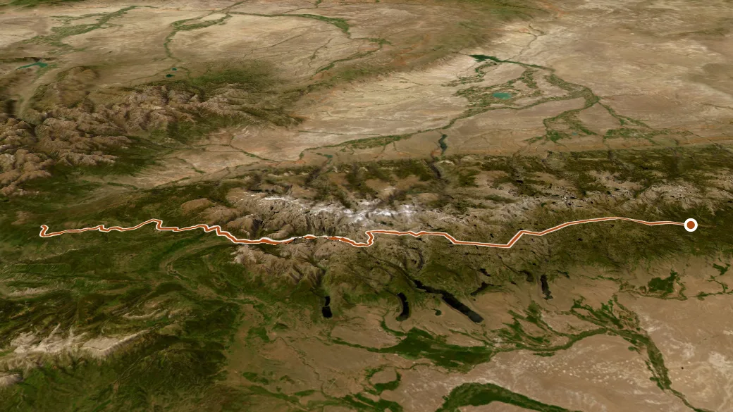 3-D terrain view of Highline