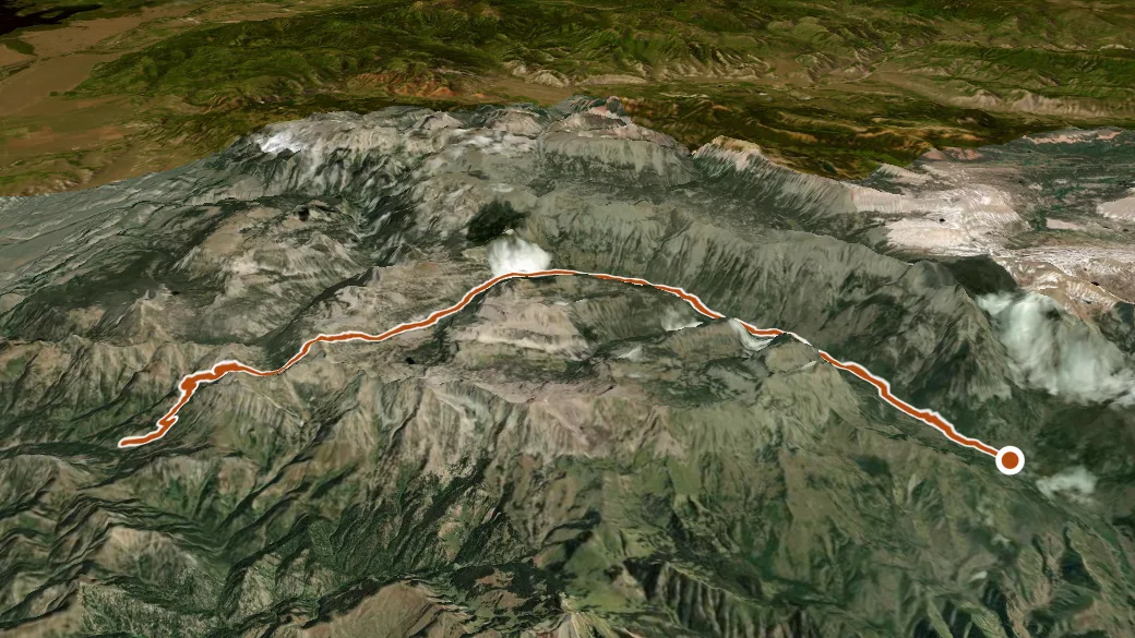 3-D terrain view of Granite Creek