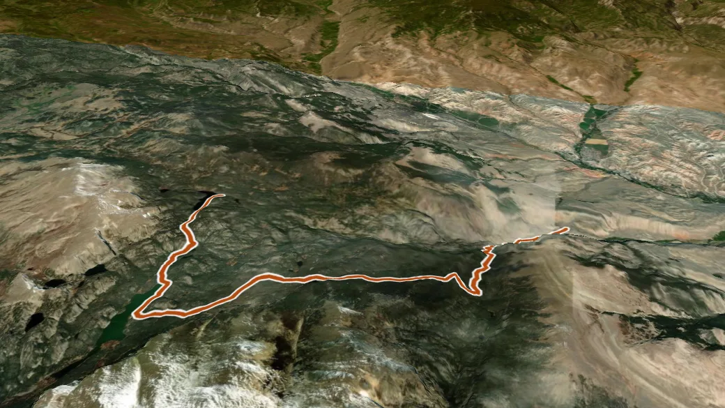 3-D terrain view of Simpson Lake