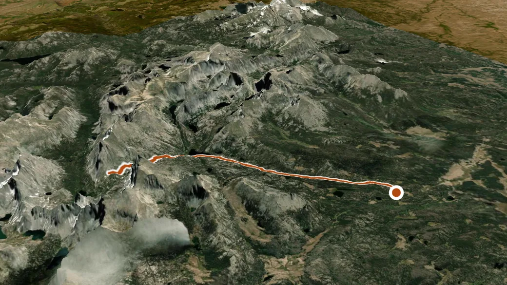3-D terrain view of Big Sandy