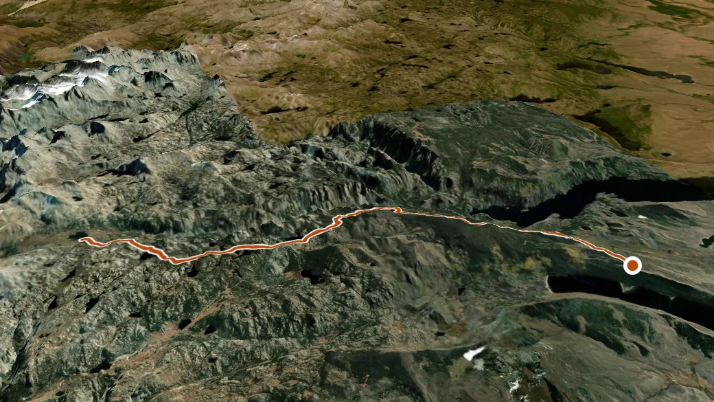 3-D terrain view of Summit Lake