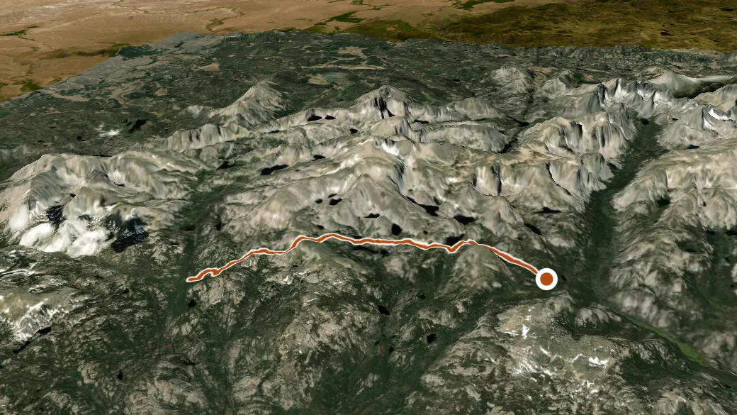 3-D terrain view of Ice Lakes