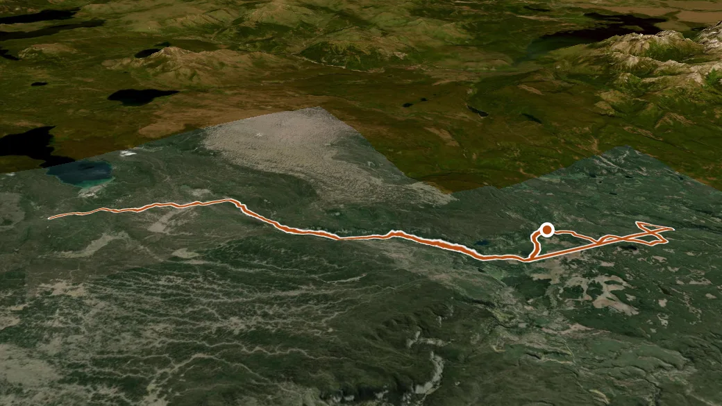 3-D terrain view of Bechler River Trail
