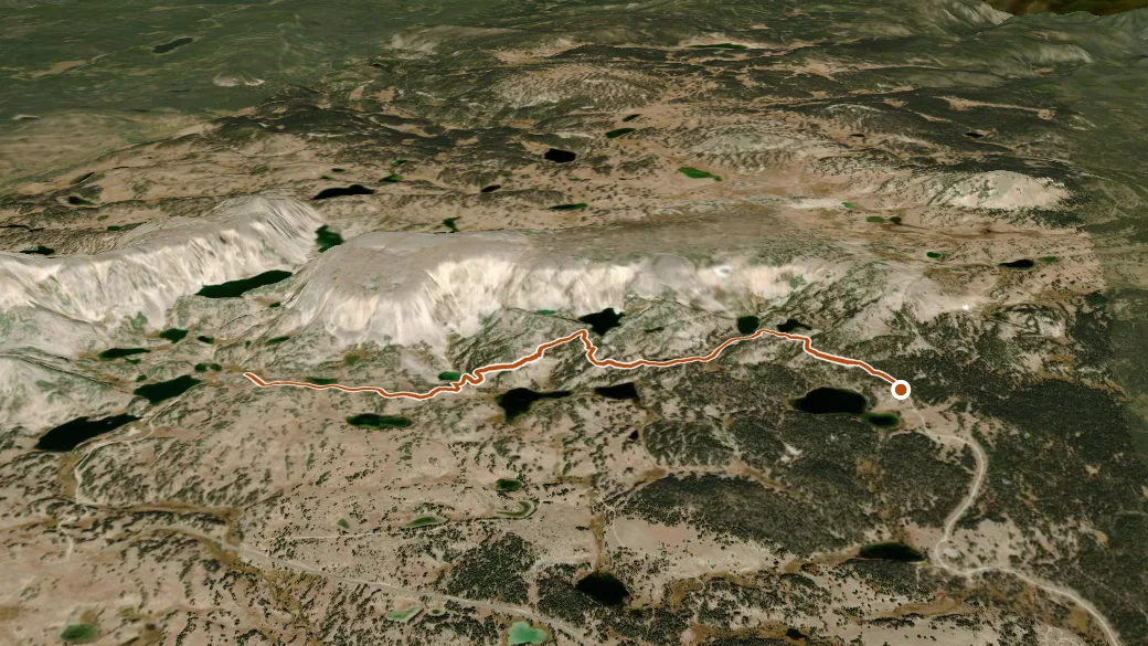 3-D terrain view of Lost-Glacier Lakes