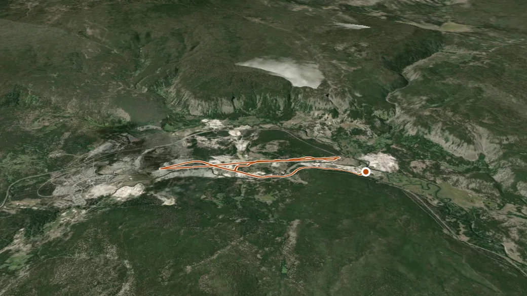 3-D terrain view of UGB-Biscuit Basin Trail