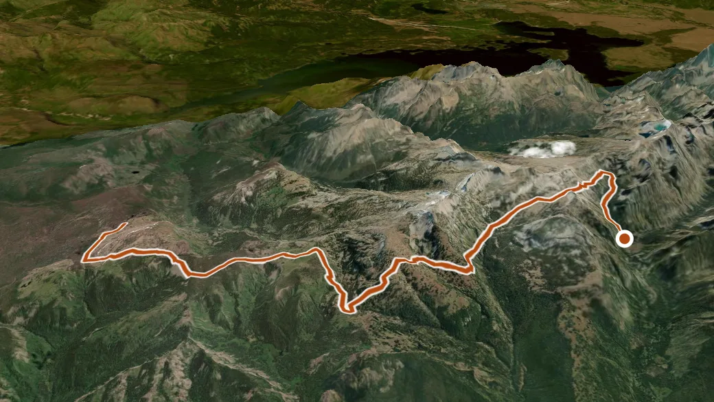 3-D terrain view of Teton Crest