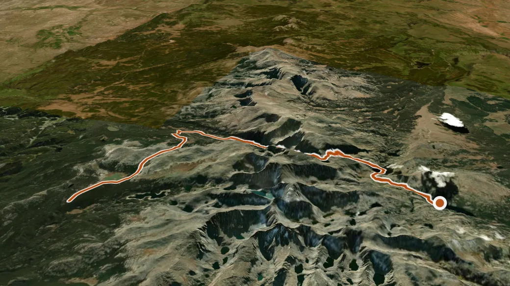 3-D terrain view of Solitude Loop