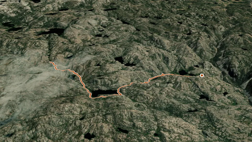 3-D terrain view of Ethel Lake