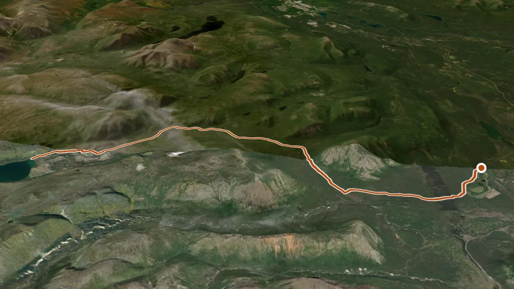 3-D terrain view of Alligator Lake Trail