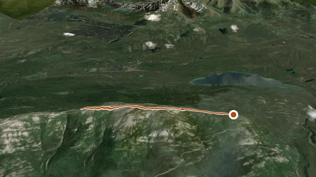 3-D terrain view of Grey Mountain Summit Trail