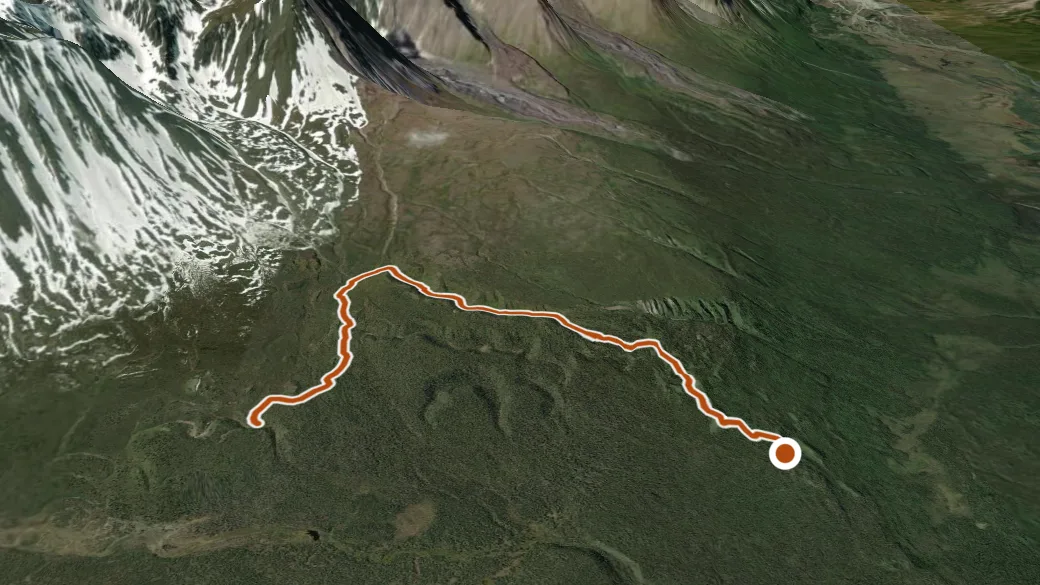 3-D terrain view of Auriol Trail