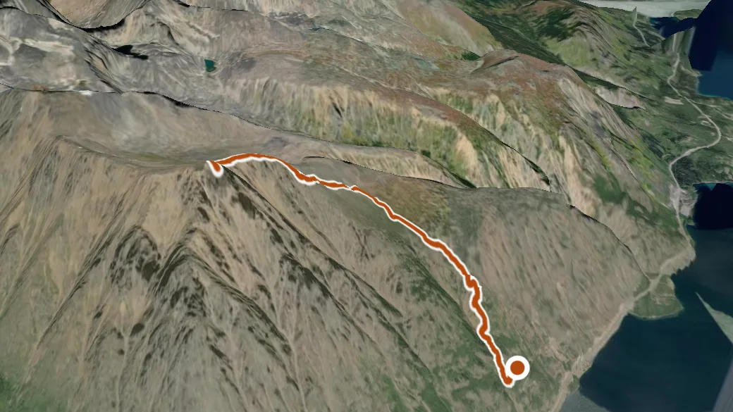3-D terrain view of Dail Peak Scramble