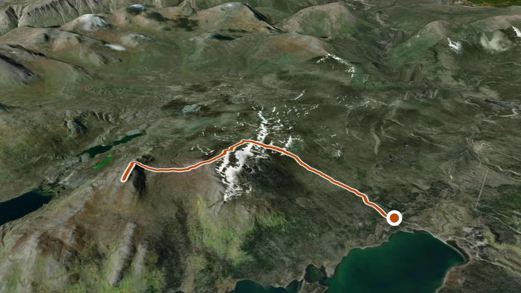 3-D terrain view of Fish Lake Lookout Trail